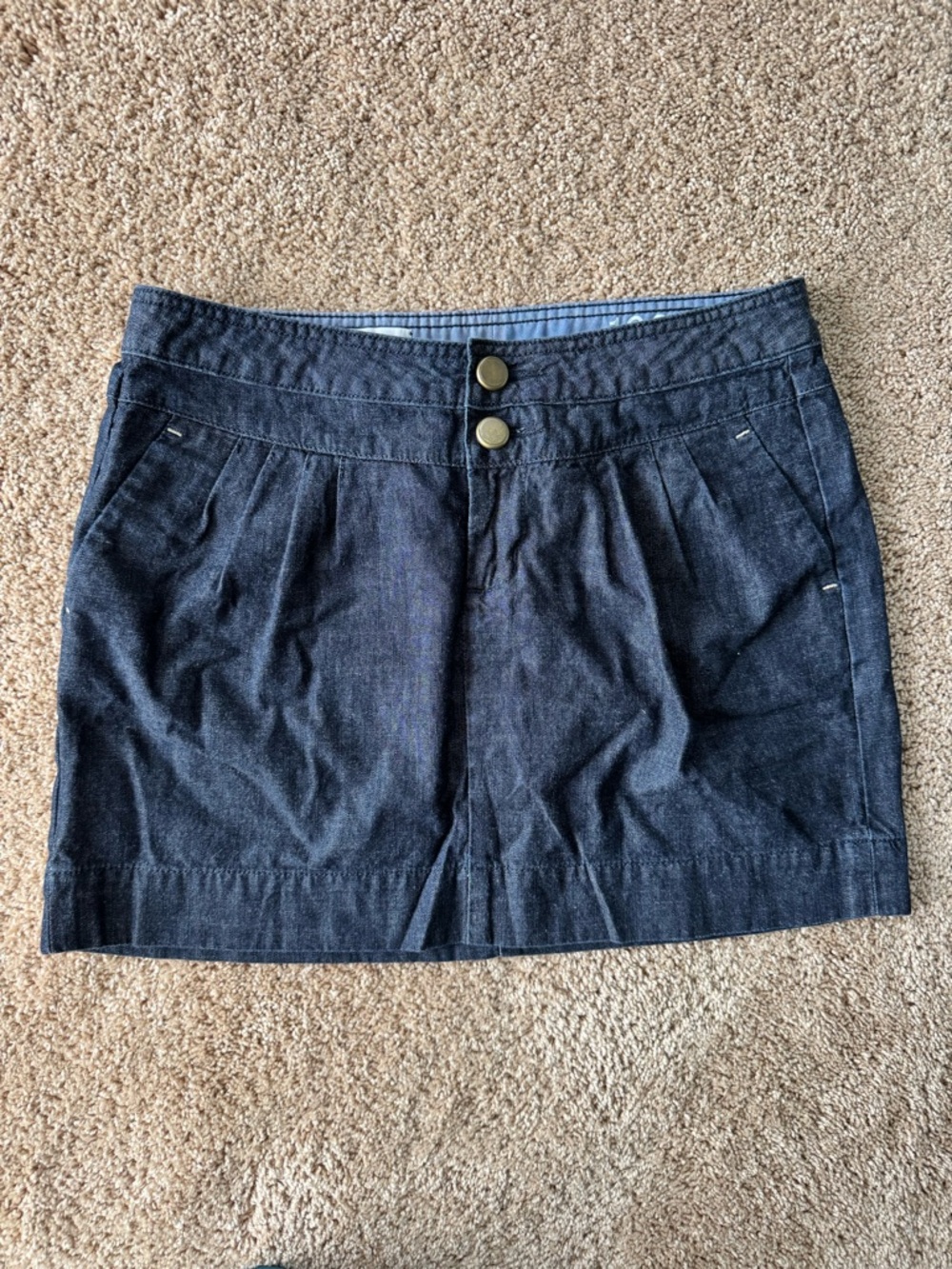 GAP 1969 Dark Blue Denim Skirt with Brass Buttons | size 28/6